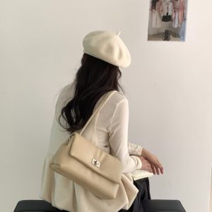 NO MORE Minimalist Large Capacity Shoulder Underarm Bag with Lock