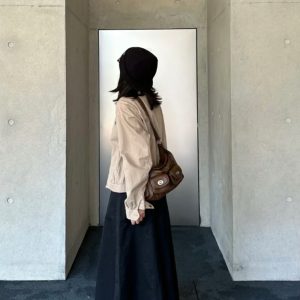 MBH Biker Style Vegetable Tanned Leather Double Pocket Large Capacity Crossbody Bag Sweet Cool Shoulder Bag