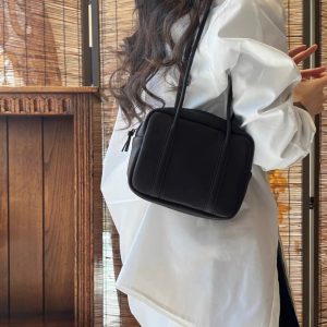MBH Top Layer Cowhide Premium Small Square Bag Minimalist Versatile Underarm Shoulder Bag