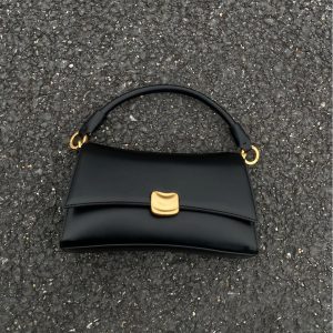 Black Underarm Bag Women's New High-Quality Niche Design One-Shoulder Retro Handbag Small Square Crossbody Bag