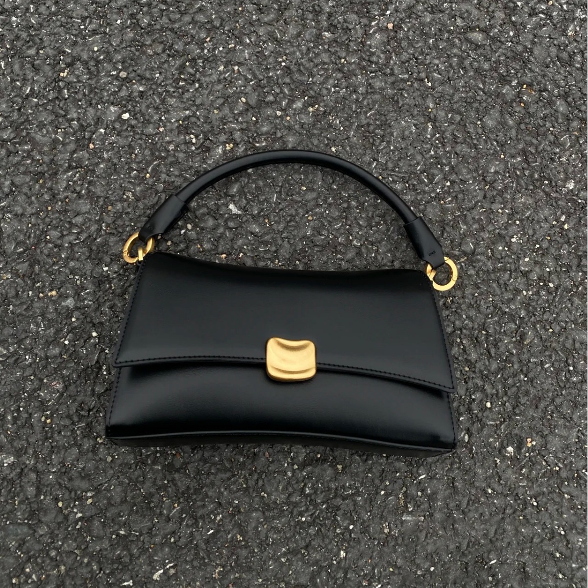 Black Underarm Bag Women's New High-Quality Niche Design One-Shoulder Retro Handbag Small Square Crossbody Bag