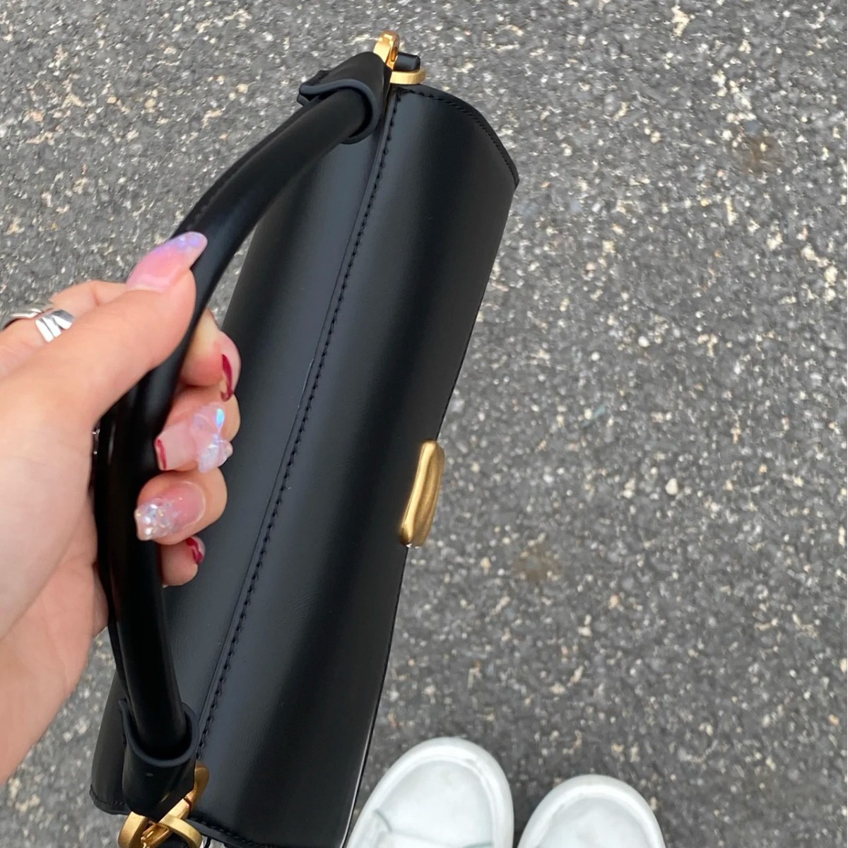 Black Underarm Bag Women's New High-Quality Niche Design One-Shoulder Retro Handbag Small Square Crossbody Bag - Image 3